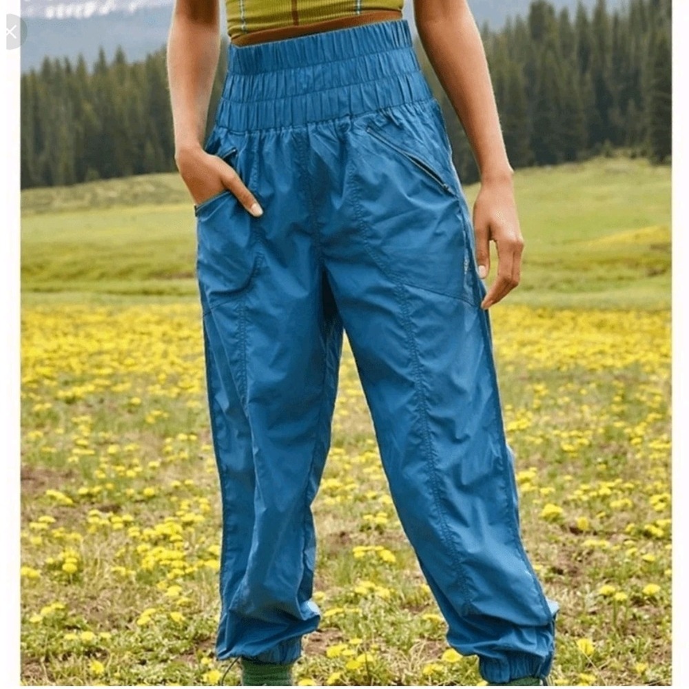Free People Movement Blue The Way Home Jogger‎ Pants Elastic Waist Women's